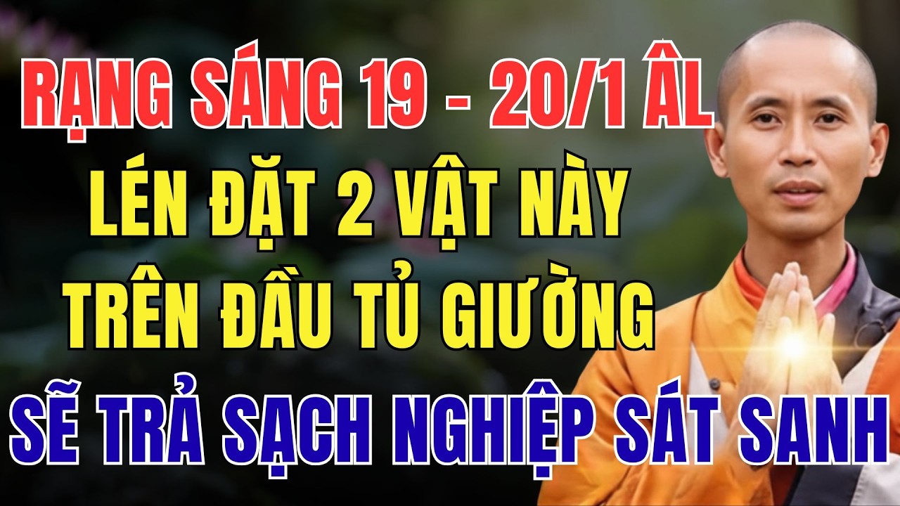 RẠNG SÁNG 19 - 20 THÁNG GIÊNG, LÉN ĐẶT 2 VẬT NÀY TRÊN ĐẦU TỦ GIƯỜNG, SẼ TRẢ SẠCH NGHIỆP SÁT SANH