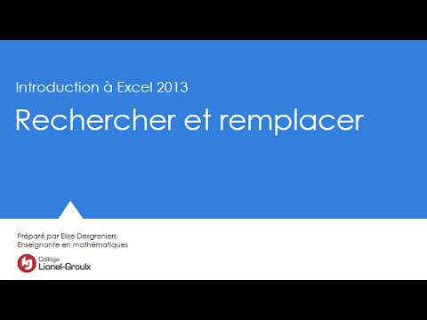 Introduction à Excel 2013: Rechercher et remplacer