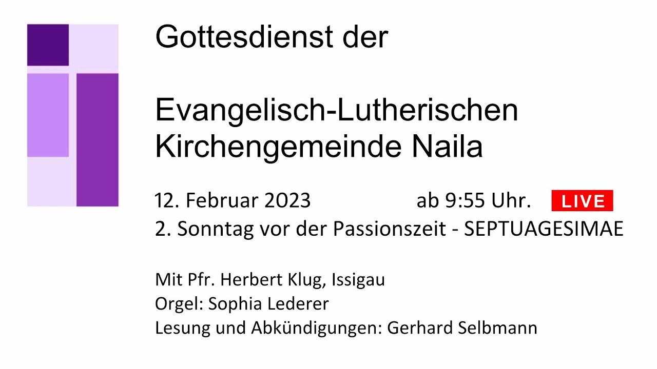 Gottesdienst 12. Februar 2023 10 Uhr - YouTube