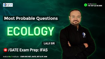 GATE Exam 2023 - Concepts Of Ecology || Most Probable Question || IFAS