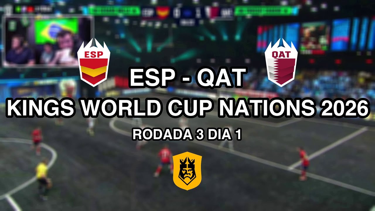 Gaules | Kings World Cup Nations 2026 | RODADA 3 DIA 1 | ESPANHA vs CATAR | Partida Incompleta