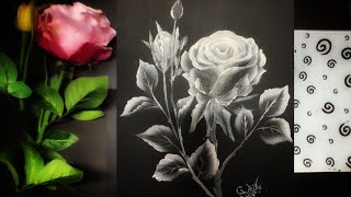 rose painting acrylic tutorial easy