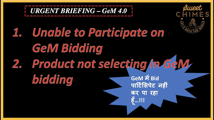 How to Resolve Error While Participating in a Bid || GeM 4.0 Bidding Error || Bid Problem GeM 4.0