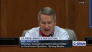 Congressman Hice Criticizes Continued Democratic Postal Conspiracies