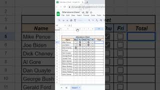 Attendance Register in Google Sheets - Malayalam