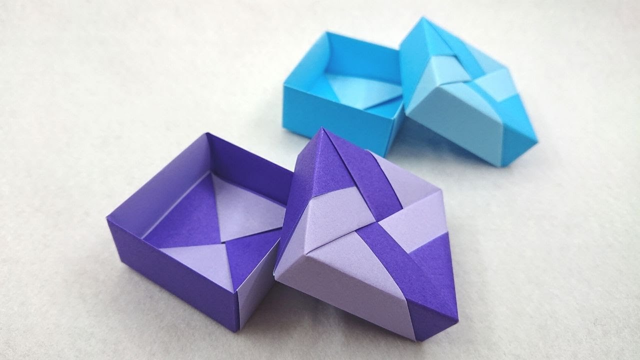 【折り紙の箱】簡単！ふた付きのユニット箱のつくり方／craft OKUYA YouTube