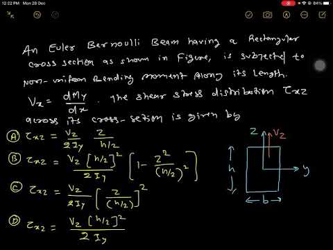 shear stress variation in rectangular beam GATE AEROSPACE 2007 p, aircraft structure mock 17 Q9