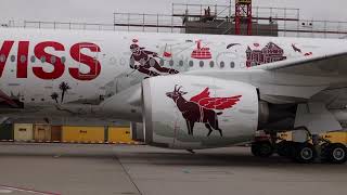 Arrival of Swiss's first Airbus A350 in Zürich