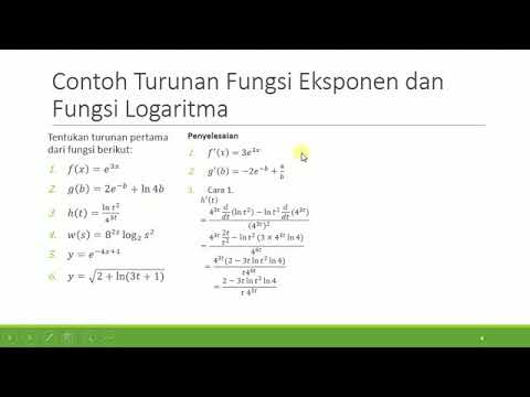 Fungsi eksponen dan logaritma