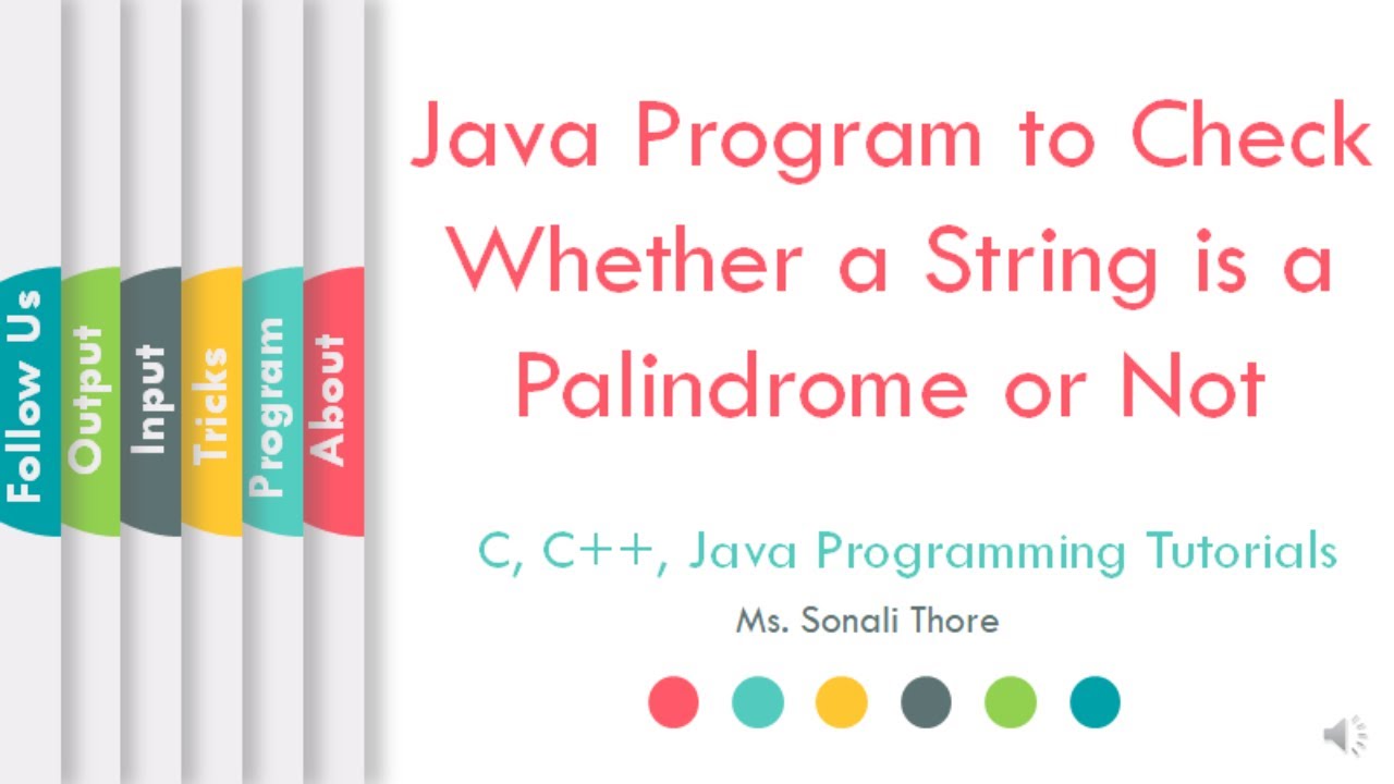 Java Program to Check Whether a String is a Palindrome or Not ...