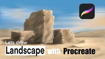 procreate: rocks in the desert landscape