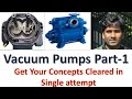 Vacuum Pumps || Working principle || Types || Basics || Lecture-1
