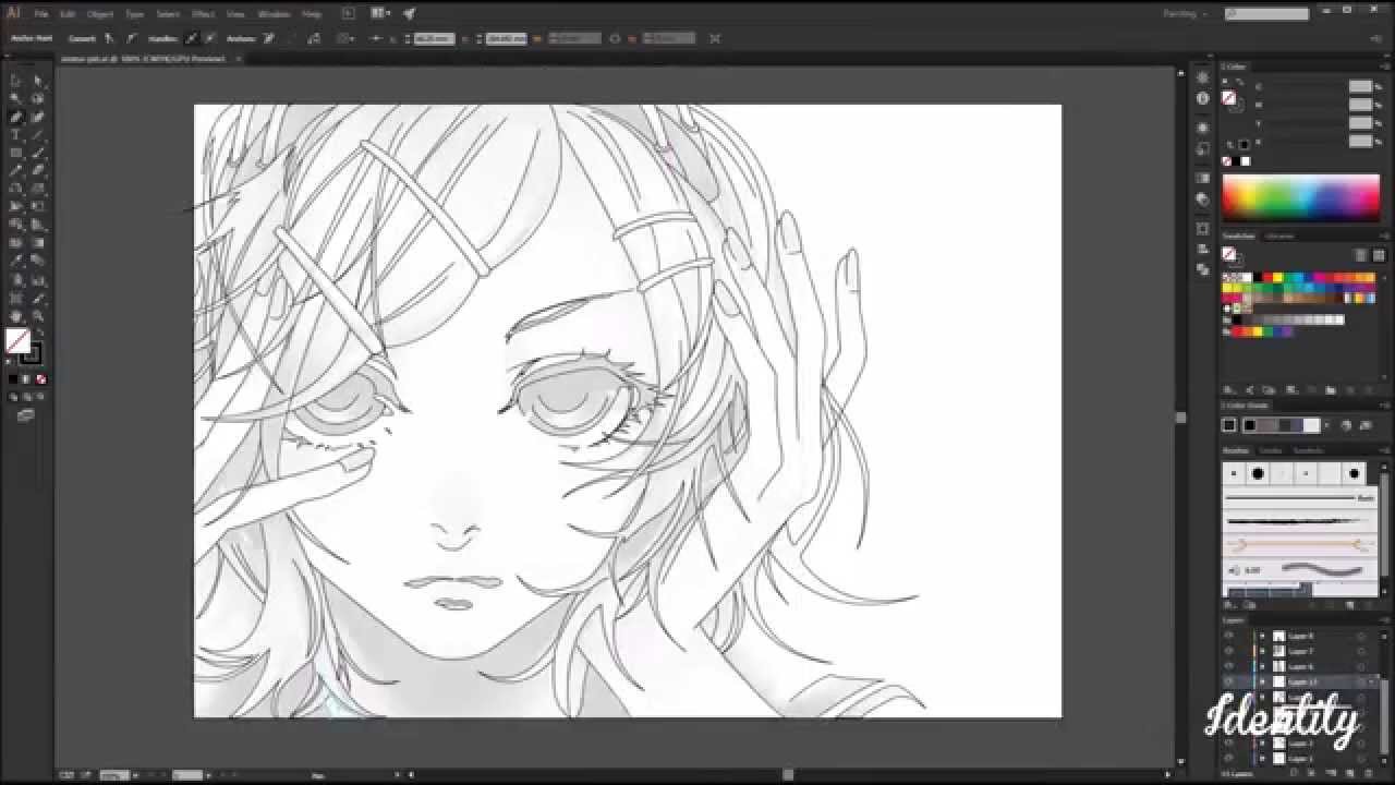 to how anime hair curly draw YouTube vector  pt1 Illustrator art. art Anime  speed girl