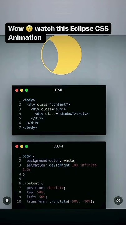 Eclipses animation using HTML CSS and JavaScript #html_css #viralshort ...