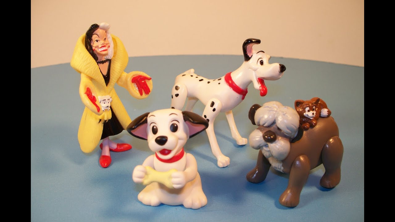 Vintage 1990 Disney 101 Dalmatians Complete Set Of 4 McDonalds Happy Meal Toys 