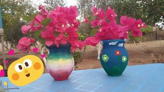 Tow Easy Drawing on pottery/ Kids Art & Crafts/ أفكارسهلة رسم على الفخار للأطفال