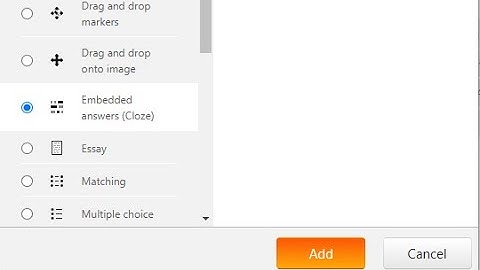 How to create an Embedded Quiz Cloze in Moodle