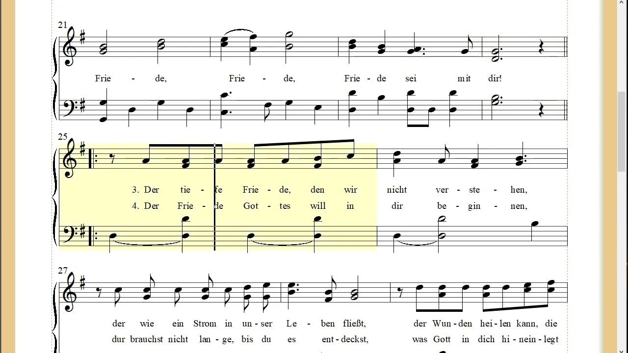 Singt Das Lied Der Lieder Lied Von Manfred Siebald "Friede, Friede, Friede sei mit dir" Manfred Siebald, 1975: Worte für