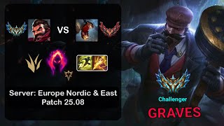 Graves Jungle vs Fiddlesticks - EUNE Challenger - Patch 25.08