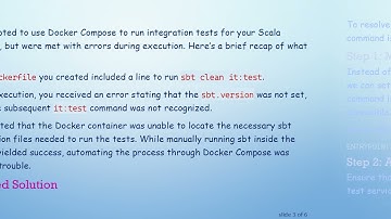 How to Run sbt it:test in Docker Compose for Scala Integration Testing