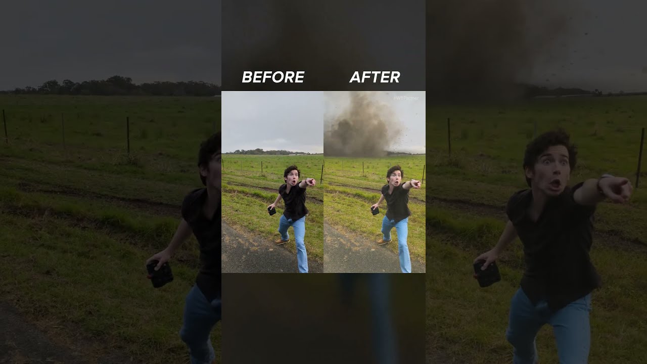 POV Inside A Tornado BEFORE AFTER