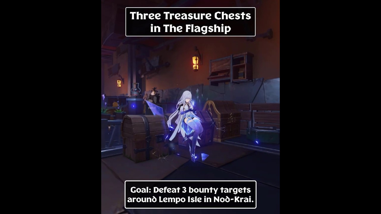 Три сундука с сокровищами на флагманском корабле 