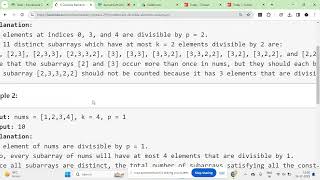 LEETCODE wweekly-contest-291| C | 2261. K Divisible Elements Subarrays  | 24.12.23