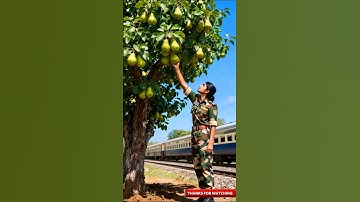 An Indian Woman Soldier Saves a Drying Pear Tree by Watering It #ai #army #shorts #tree