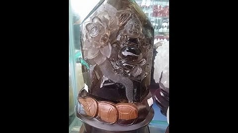 CẬN CẢNH TƯỢNG PHẬT DI LẶC THẠCH ANH TỰ NHIÊN CHẤT LỪ