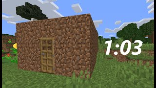 Minecraft Dirt House Speedrun WORLD RECORD (1:03)