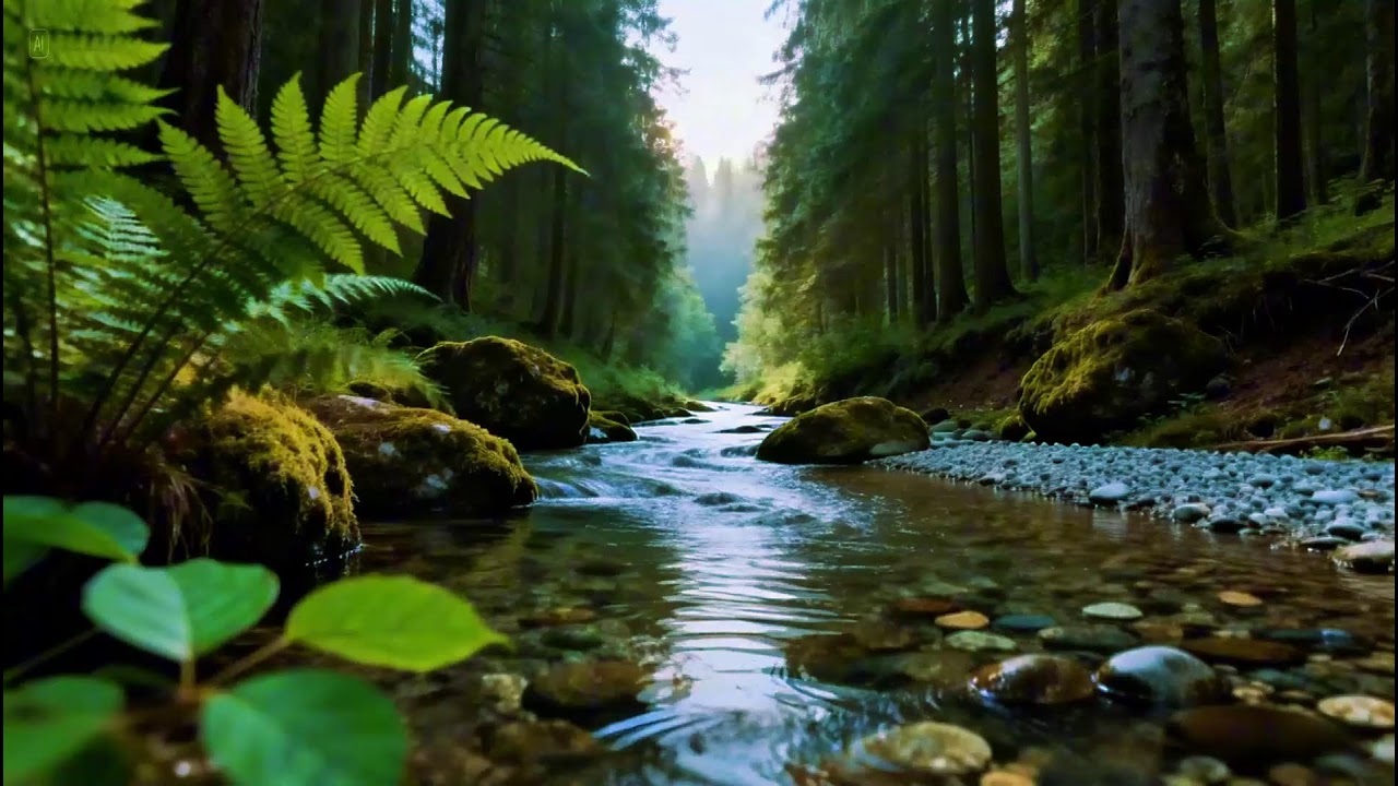 Relaxing Forest Sounds | Natural River Flowing Sounds | Gentle Birdsong in the Forest