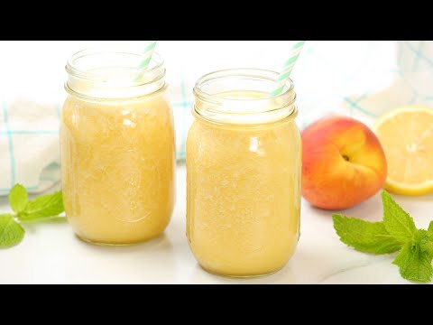 Iced Peach Green Tea Lemonade | Healthy Starbucks Inspired Summer Drink | The Domestic Geek