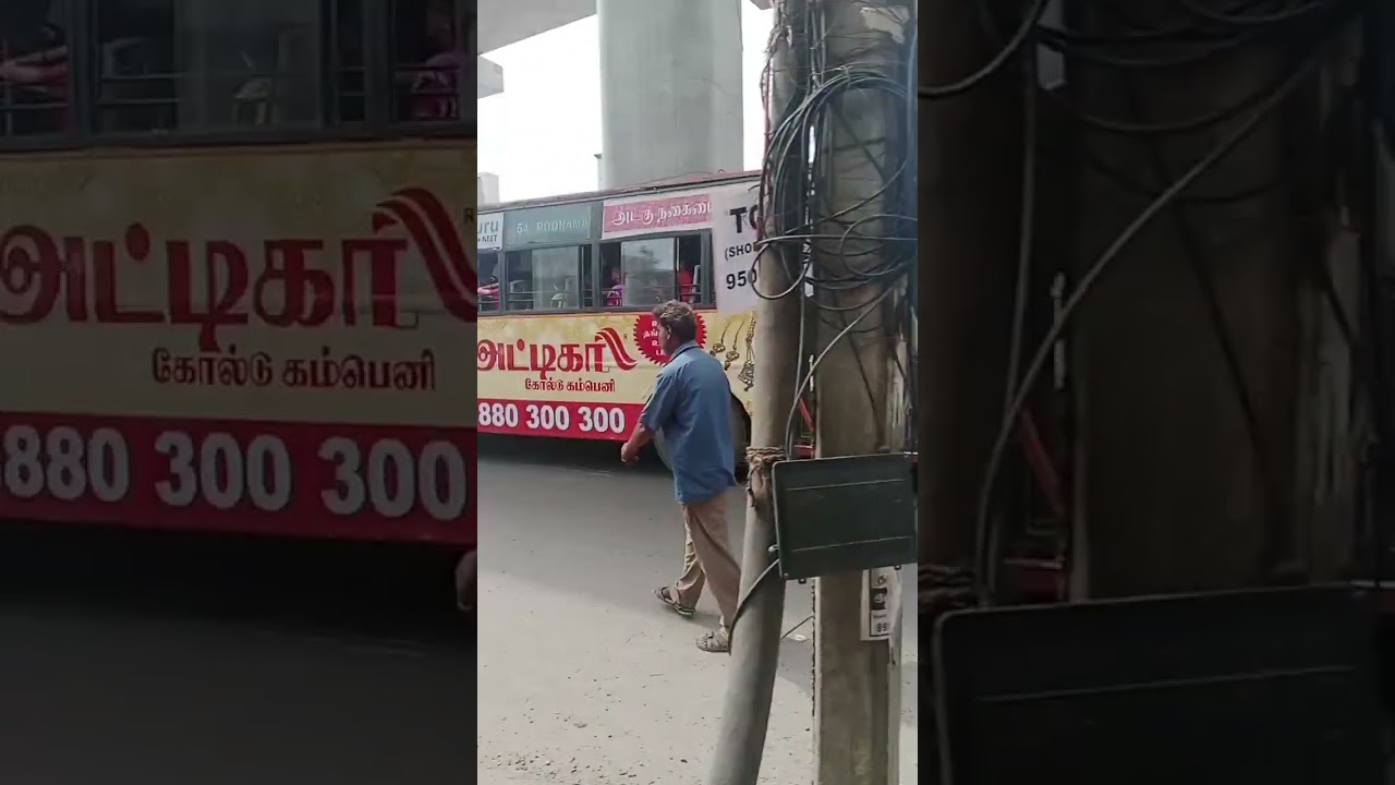 54 Poonamallee To Broadway || Attika Gold Company Sticker MTC Bus Spotted (No Editing)