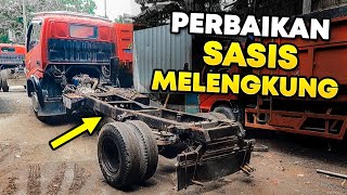 CARA PERBAIKAN SASIS TRUK YANG MELENGKUNG TANPA DIPANASI ! Bisa Lurus Kembali