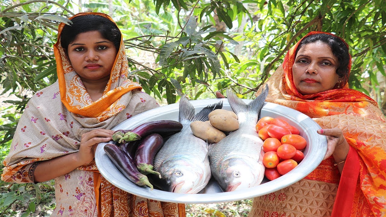 Village Style Big Fish Curry Catla 10 kg Big Fish Recipe / 10 kg Big Fish Recipe Cooking So Yummy