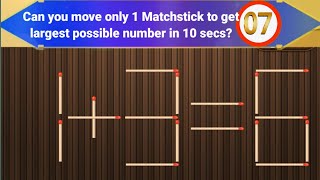 Move only 1 stick to make quation correct, Matchstick puzzle|puzzles screenshot 1
