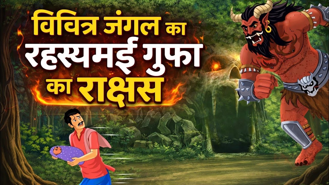 विचित्र जंगल का रहस्यमई गुफा का राक्षस 👹 | hindi kahani | cartoon video