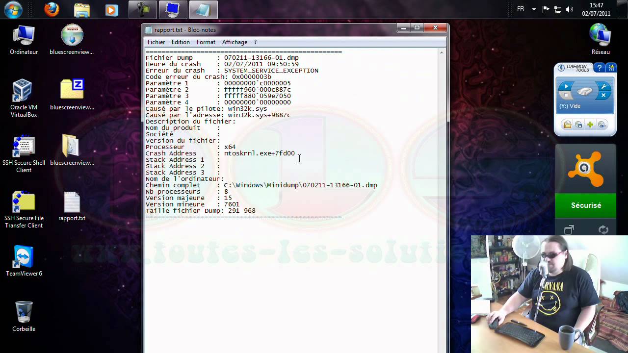 Présentation du programme BlueScreenView - YouTube