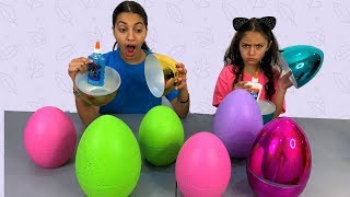 Don't Choose the Wrong Surprise Egg Glue Slime Challenge