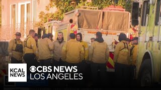 Out of town firefighters living out of trucks assist with L.A. wildfires