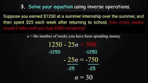 Unit One, Lesson #5 - Modeling with Equations