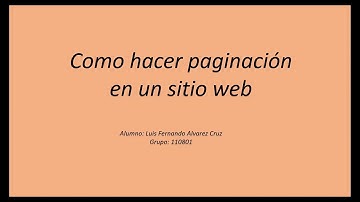 Como hacer paginación en un sitio web