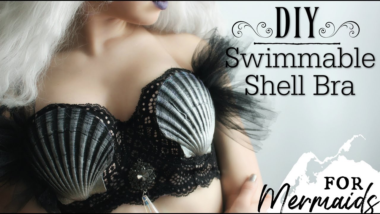 How to make a Seashell Bra ♥ Swimmable Mermaid Shell Bra Tutorial ♥ Easy  Goth DIY The Magic Crafter 