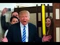 President Donald Trump surprises a group of kids