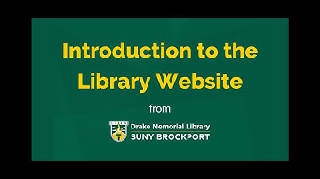 Introduction to the Library Website