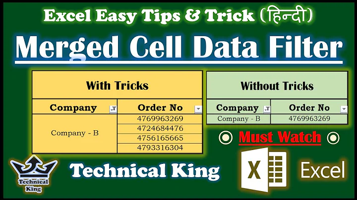 Excel - Merged Cell Data Filter, How To Filter Merged Cells In Excel?, Complete Excel Training Pack