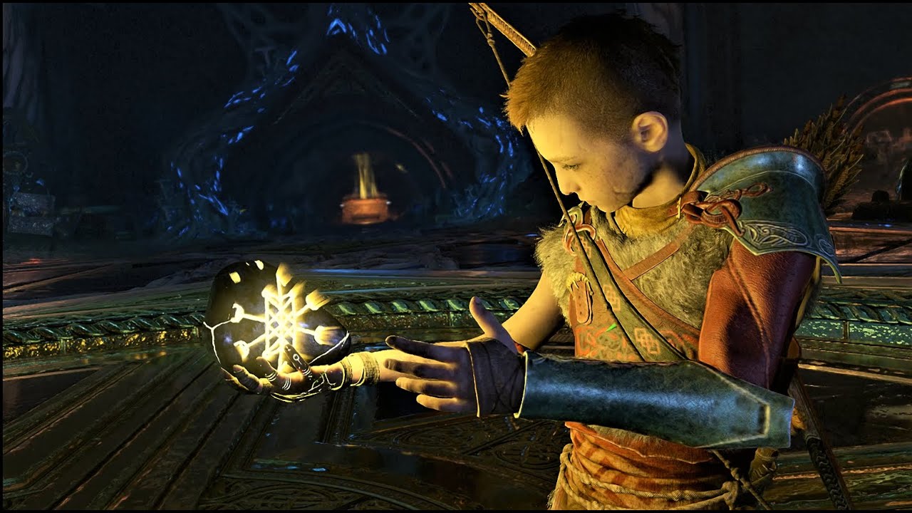 God of War PC -Atreus Absorbs The Power Of Black Rune Scene - YouTube