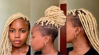 BLONDE LOCS ON TAPERED CUT NATURAL HAIR!