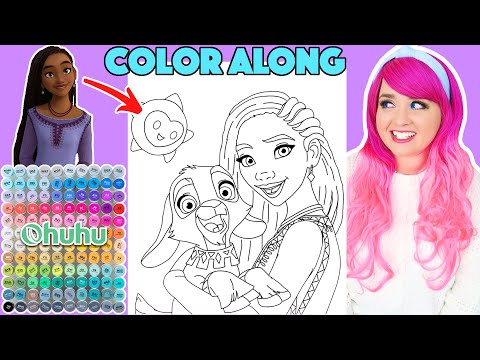 Color Disney Wish Asha, Valentino x Star Along With Me | Color Along With Kimmi