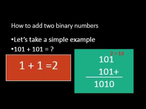 How to Add Two binary numbers - YouTube
